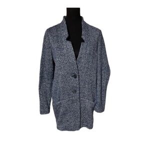 Old Navy notch collar brushed navy & white jacket, size small